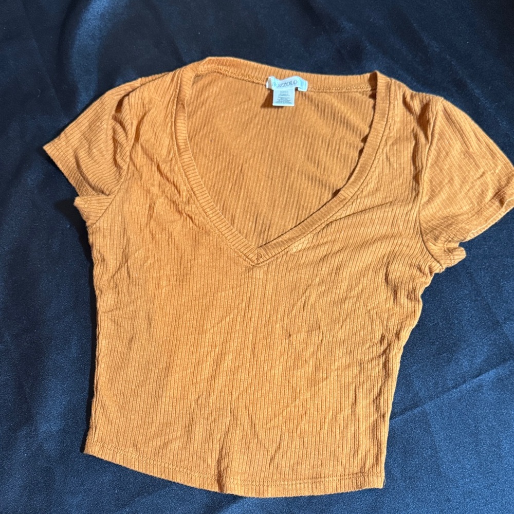 Forever 21 Mustard Ribbed Crop Top